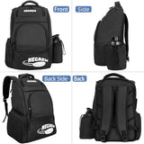 FREEAMG Disc Golf Bag Holds 25+ Discs, Large Capacity Golf Bags with Mutiple Pockets, Durable Disc Golf Backpack, Disc Golf Accessories or Great Gifts for Men (Black)