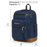 JanSport Cool Backpack, with 15-inch Laptop Sleeve - Large Computer Bag Rucksack with 2 Compartments, Ergonomic Straps, Black