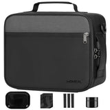 HOMEAL Smell Proof Bag with Lock, 11x8.5x5.2 Inch Large Odorless Storage Case with 6 Dividers, Containers and Rolling Tray Included, Travel Stash Kit for Men - Black