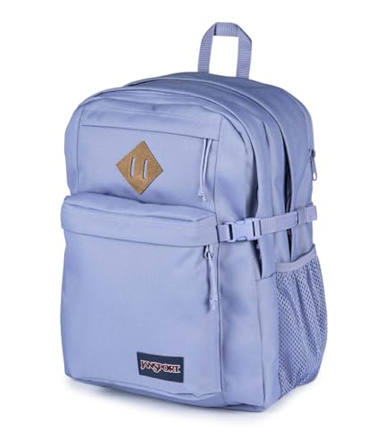 JanSport Main Campus FX Backpack - Travel or Work Bag w 15-Inch Laptop Pack with Leather Trim, Lavender Ash