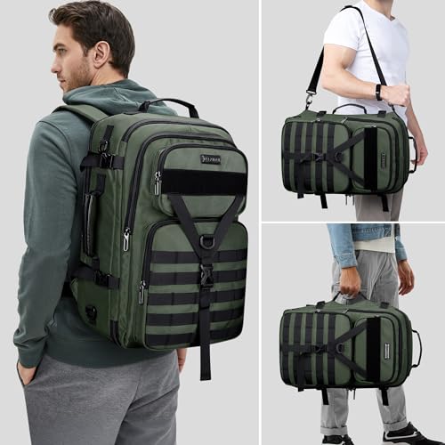 WITZMAN Travel Backpack for Men 45L Convertible Bag Fits 17" Laptop