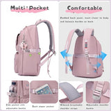 Bansusu 3Pcs Light Blue Kids Backpack for Teen Girls with Lunchbox, Blue Girls Backpack Multi-Pocket Casual School Bag, Blue