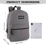 Trail maker Classic 17 inch Backpacks with Adjustable Padded Straps | School Backpacks for Girls, Boys (Grey)