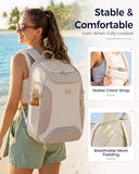 MATEIN HER Cooler Backpack for Women with Hook-and-Loop Top Lid, Leakproof Backpack Cooler 30 Cans with Insulated Can Sleeves, Waterproof Soft Lunch Bag for Beach Picnic Camping Travel Fits 17" Laptop