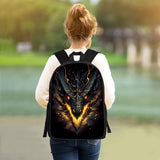 UIACOM Dragon School Backpack Cool Fire Dragon Bookbag for Teens Kids Boys Girls, Large 17 inch Elementary Junior High University School Bag, Water Resistant Casual Travel Daypack Backpack