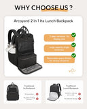 Ita Backpack with Lunch Compartment, Ita Bag Pin Display Lunchbox Back Pack with Insert, 15.6 Inch Laptop College Backpack for School, Travel Bookbag with Lunch Box for Commute Cosplay Concert, Black