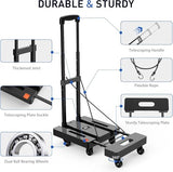 SPACEKEEPER Folding Hand Truck, 500 LB Heavy Duty Luggage Cart, Black