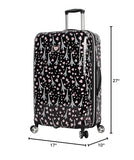 Betsey Johnson 26 Inch Checked Luggage Collection - Expandable Scratch Resistant (ABS + PC) Hardside Suitcase - Designer Lightweight Bag with 8-Rolling Spinner Wheels (Paris Love)
