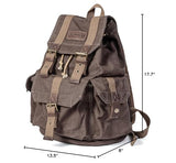 GOOTIUM 21101KA-S Specially High Density Thick Canvas Backpack Rucksack, Coffee, Small