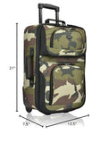 U.S. Traveler Rio Lightweight Softside Rolling Carry-on Suitcase, 2-Wheel Single, Camouflauge