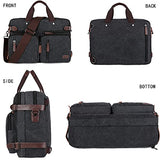 Baosha Convertible Briefcase Backpack 17 Inch Laptop Bag Case Business Briefcase HB-22 (Black-Grey Mixed)