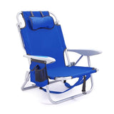 Canpsky Portable Beach Chair for Adults, 4 Position Backpack Folding Camping Chairs for Outdoor, Beach Chairs with Backpack Straps,Blue