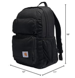 Carhartt 27L Classic Single-Compartment Backpack, Durable Pack with Laptop Sleeve and Duravax Abrasion Resistant Base, Black