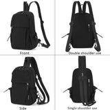 FEDESERN Carbon Lined Backpack,Waterproof Zipper Sling Backpack,Travel Chest Shoulder Bag,Lightweight Unisex Crossbody Casual Daypack for Men & Women (Black)