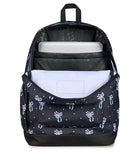 JanSport Cross Town Plus Backpack - Large Main Compartment, Side Water Bottle Pocket, 15-Inch Padded Laptop Sleeve - Pastel Petals - Black