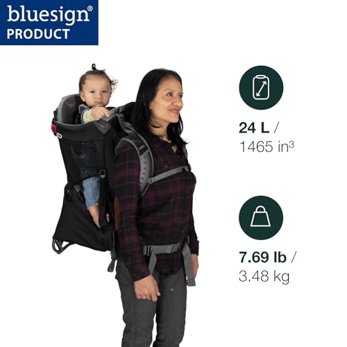 Osprey Poco Child Carrier Backpack - Adjustable Travel Baby Carrier with Sunshade - Comfortable Hiking Carrier for Toddlers, Black | Osprey Backpacks