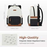 RealCool Laptop Backpack, 31L Travel Backpacks Gift for Women Men, Fits up to 15.6-17 Inch,Water Resistant College Bookbag, for School Business Trip (Beige-Black)