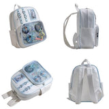 Lifelix Y2K Ita Bag Backpack for Girls with Pin Display Insert - Kawaii Anime Cosplay Backpack for School, College, Travel (White Blue)