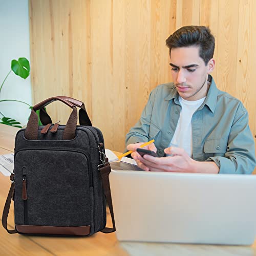 mygreen Mens Bag Canvas Shoulder Bag Small Messenger Crossbody Bag Work Bag Vintage Multi-function Army Green