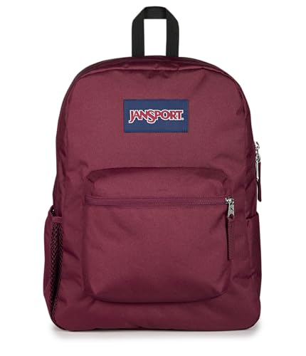JanSport Cross Town Backpack - Simple Bag for Everyone with 1 Main Compartment, Front Utility Pocket - Premium Class Accessories - Cherry Lacquer