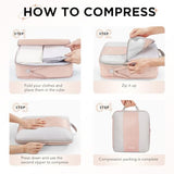 10 Set Compression Packing Cubes for Travel Gifts Mom Women,OlarHike Luggage Clothes Garment Bags for Travelers,Airplane/Cruise/Car Travel Essentials,Compressible Expandable Saver Space Bags(Beige)