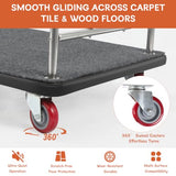 Hotel Luggage Cart, 48"x22" 1200Lbs Load Commercial Rolling Bellman's Cart | Heavy Duty Rolling Luggage Cart with Anti-Friction Felt Pad & Rubber Bumper for Hotels,Resorts, Condos