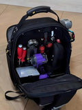 HY Toolbags Tech Pac Pro Professional Tool Backpack with 49 Pockets, Black Nylon, Waterproof Base, Heavy Duty Zipper, 32L Capacity, Tool Organizer for Electrician and HVAC
