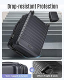 LIGHT FLIGHT Expandable 20" Carry On Luggage 22x14x9, TSA Lock, Black