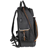 Klein Tools 62800BP Backpack Tool Bag, Tradesman Pro Extra-Large 40-Pocket Electrician Jobsite Backpack with Molded Bottom, Charging Port