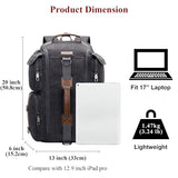 WITZMAN Travel Backpack for Men Canvas Convertible Bag Fits 17 Inch Laptop