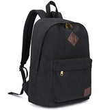 seemeroad Canvas Laptop Backpack Durable Rucksack Travel Notebook Bag School Backpack Bookbag for Men Women Black Factory Directly