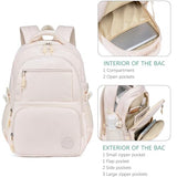 Bluboon Backpacks for School Girls Backpack Kids Bookbag Cute Backpack 8-12 School Supplies (Beige)