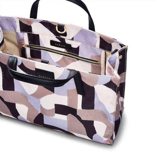 RADLEY London Argyll Street Geo Responsible Women's Medium Recycled Fabric Ziptop Satchel Bag, Thistle