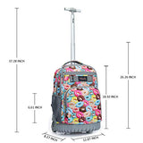 Tilami Rolling Backpack 19 inch with Lunch Bag Wheeled Laptop Backpack, Doughnut