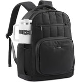 LOVEVOOK Laptop Backpack for Women with Giant Tumbler Holder Pocket,15.6 Inch Puffer Travel College Work Backpack Purse for Teacher Nurse,Waterproof Laptop Bag Computer Back Pack Casual Daypack,Black