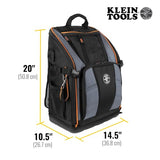 Klein Tools 62482 Tool Backpack, Tool-Station Pro Heavy-Duty Organizer with 27 Pockets, Large Interior, Molded Bottom, Electrician Tool Bag