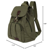 Qyoubi Canvas Fashion Backpacks Purse Casual Outdoor Shopping Daypacks Sports Rucksack Hiking Travel Multipurpose Bag Green