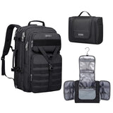 WITZMAN Carry On Travel Backpack for Men Large Convertible 45L Nylon Backpack 3 in 1 Bag and Toiletry Bag Large Hanging Multi-organization Bathroom Bag