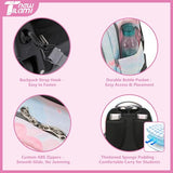 NEW TILAMI 18 Inch Rolling Backpack with Wheels for Girls Boys Kids Laptop Backpack School Travel, Pink Sunset