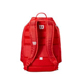 WILSON 2025 Super Tour Red Tennis Backpack - Red/White, Holds up to 2 Rackets