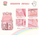 PRLINJSK Girls Backpack,Cute School Backpack for Girls Kids Teens