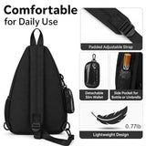 PainPop Oxford Ita Bag Crossbody Sling Bag with Insert Board, Kawaii Pin Display Chest Pack, Single Shoulder Sport Backpack Hiking Daypack for Enamel Pins and Daily Use