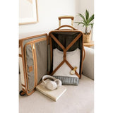 World Traveler Gatsby Vintage Style 2-Piece Hardside Carry-On Retro Train Case Spinner Luggage Set - Ivory