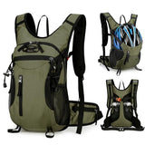 Outplea 15L Cycling Backpack with Helmet Buckle for Men Women, Small Waterproof Lightweight Bike Hiking Backpack with Chest Strap for MTB Biking Climbing, Green