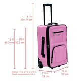 Rockland Fashion Softside Upright Luggage Set, Expandable, Pink, 2-Piece (14/19)