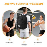 Goloni Soccer Backpack Bag with Separate Ball & Cleat Shoe Compartment, Waterproof Volleyball Basketball Backpack Sports Gym Backpack for Teen Girls Boys Men Women Kids