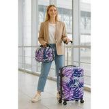 World Traveler VentureX Airline Approved 2-Piece Carry-On Luggage Set – Lightweight Hardside Polycarbonate Suitcase with Spinner Wheels - Tropical Leaves
