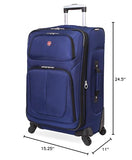 SwissGear Sion Softside Expandable Luggage – Medium Checked Suitcase with 360 Degree Wheels & Retractable Handle – 25 Inch, Perfect for 1-7 Night Trips – Blue