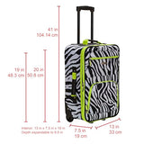 Rockland Fashion Softside Upright Luggage Set, Expandable, Lime Zebra, 2-Piece (14/19)