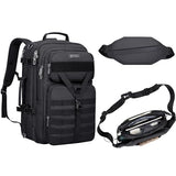 WITZMAN Carry On Travel Backpack for Men Large Convertible 45L Nylon Backpack 3 in 1 Bag and Nylon Sling Bag Travel Crossbody Bag Waterproof Casual Hiking Daypack